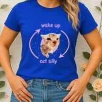 Girl Cats Wake Up Act Silly Cat Meme Certified Freak Women's T-Shirt thumb 2