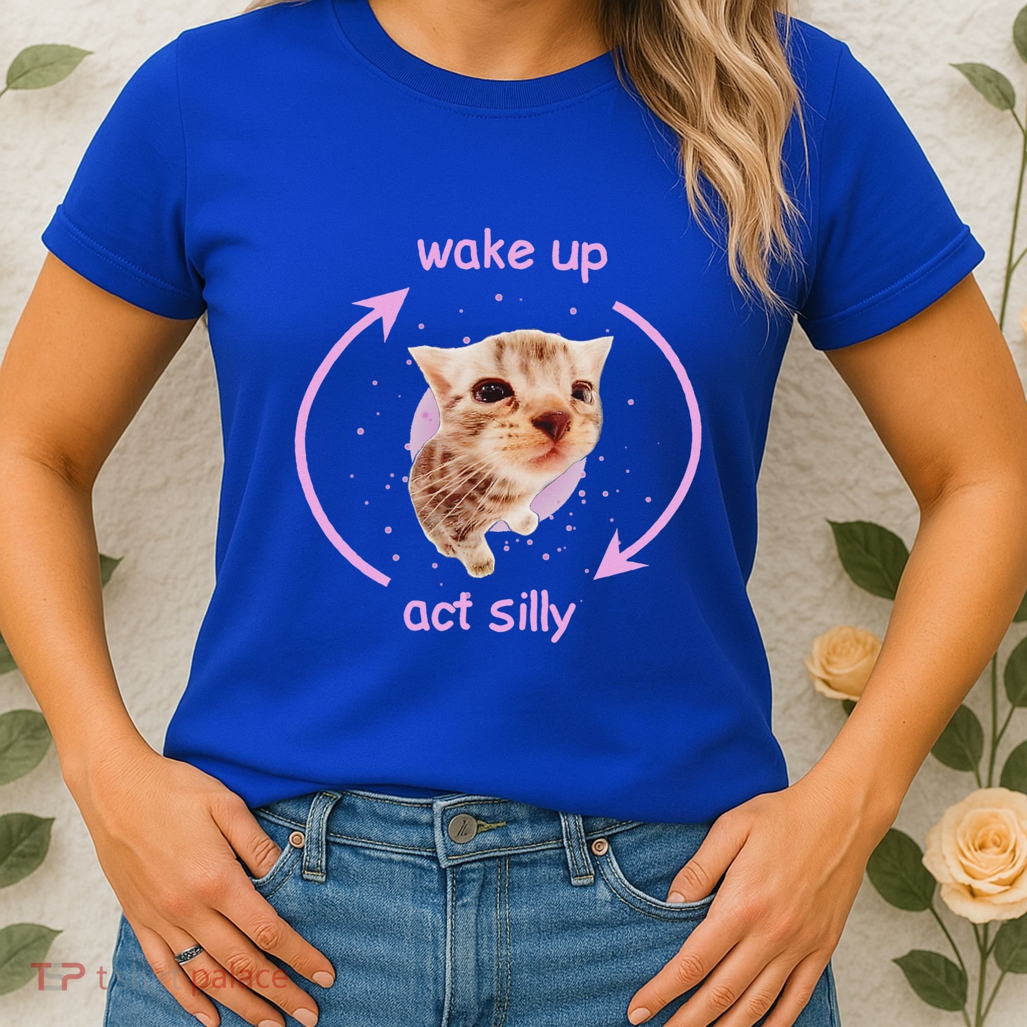Girl Cats Wake Up Act Silly Cat Meme Certified Freak Women's T-Shirt