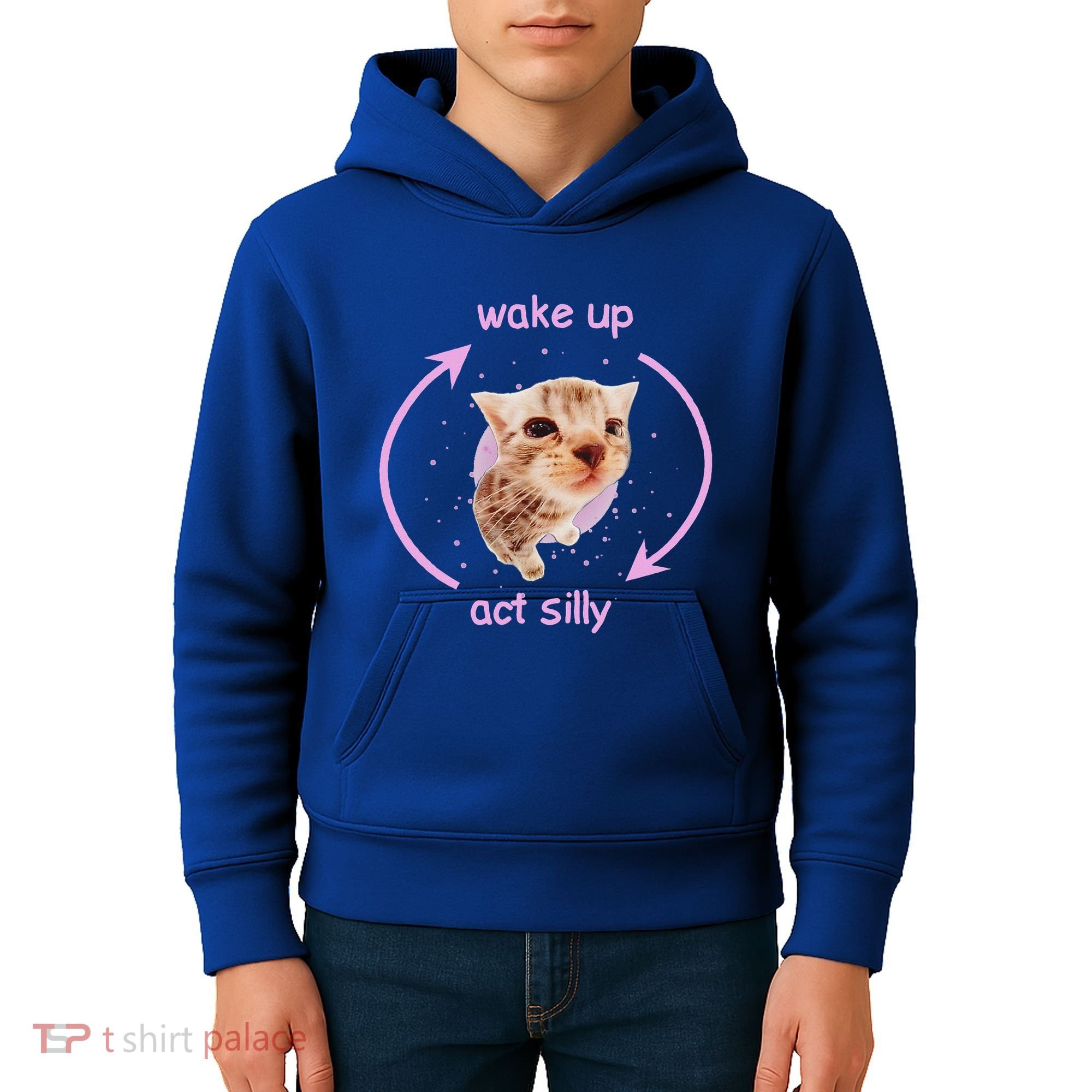 Girl Cats Wake Up Act Silly Cat Meme Certified Freak Kids Hoodie