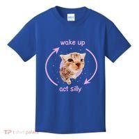 Girl Cats Wake Up Act Silly Cat Meme Certified Freak Kids T-Shirt thumb 0