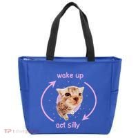 Girl Cats Wake Up Act Silly Cat Meme Certified Freak Tote Bag thumb 0