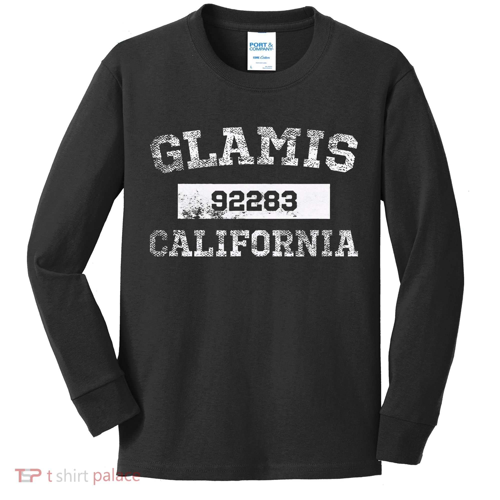 Glamis California Zip Code 92283 Distressed Kids Long Sleeve Shirt