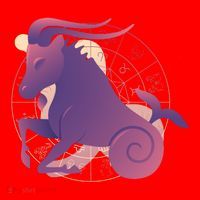 Goat Capricorn Zodiac Santa Hat thumb 1