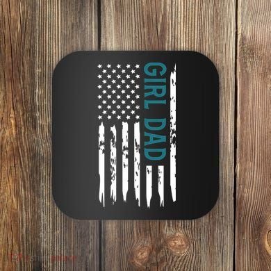Girl Dad American Flag Coaster