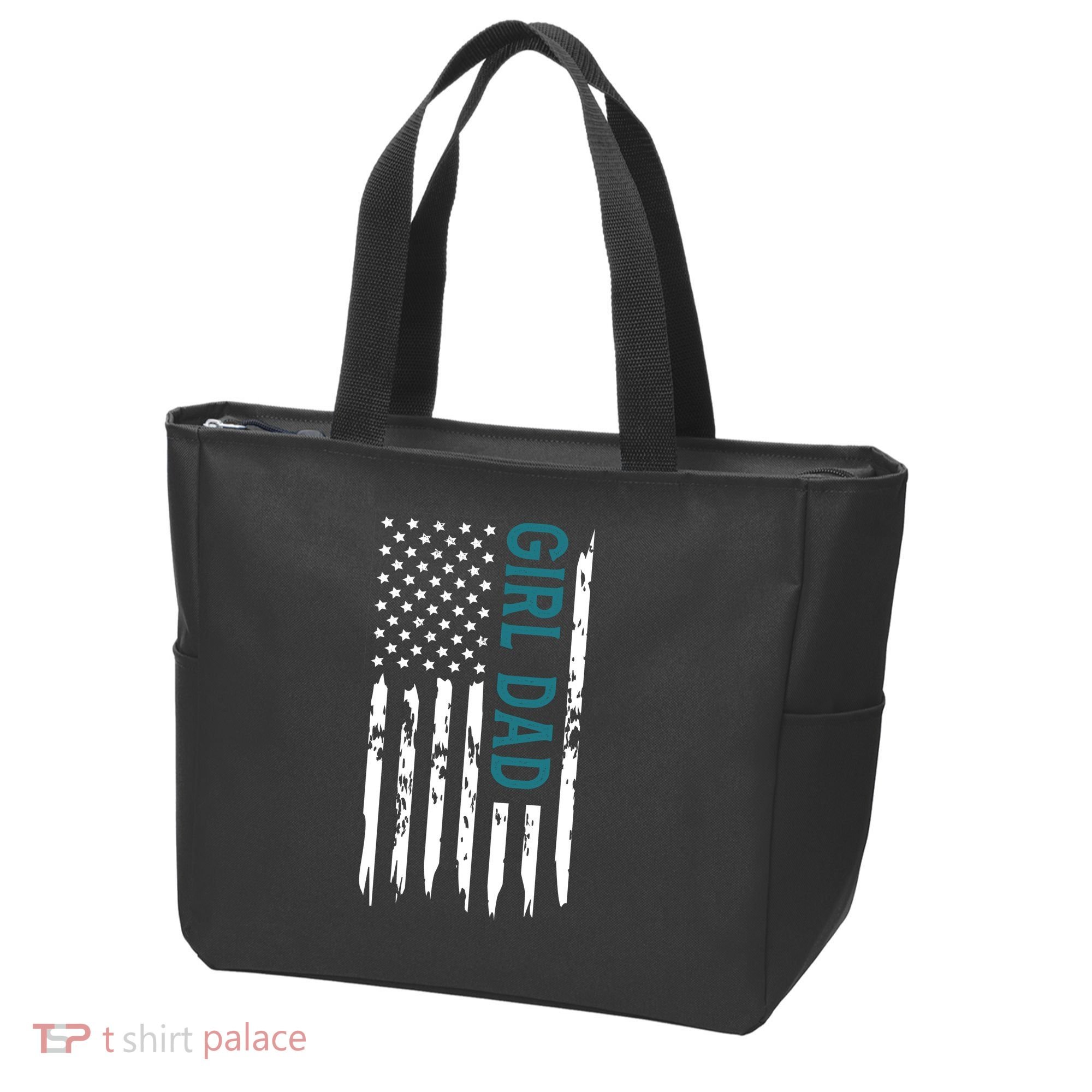 Girl Dad American Flag Tote Bag