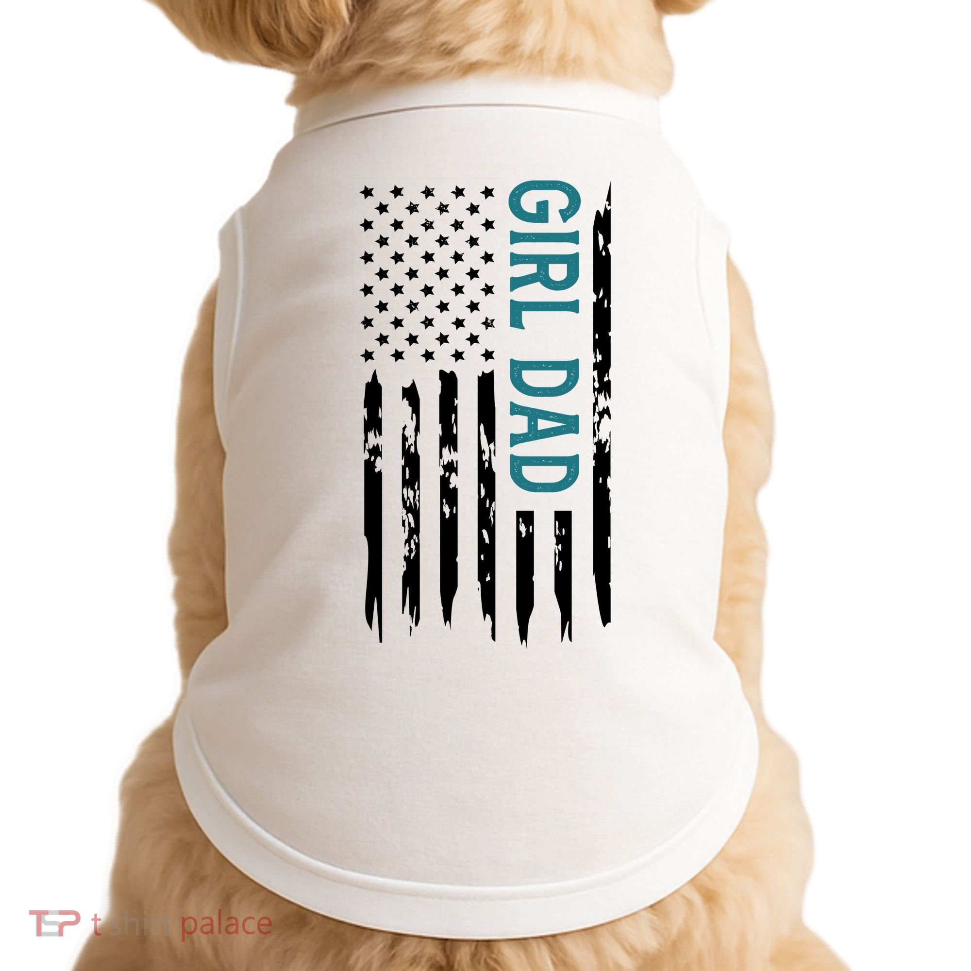 Girl Dad American Flag Doggie Tank