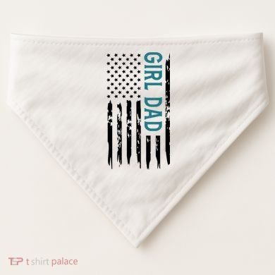 Girl Dad American Flag USA-Made Doggie Bandana
