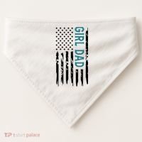 Girl Dad American Flag USA-Made Doggie Bandana thumb 0