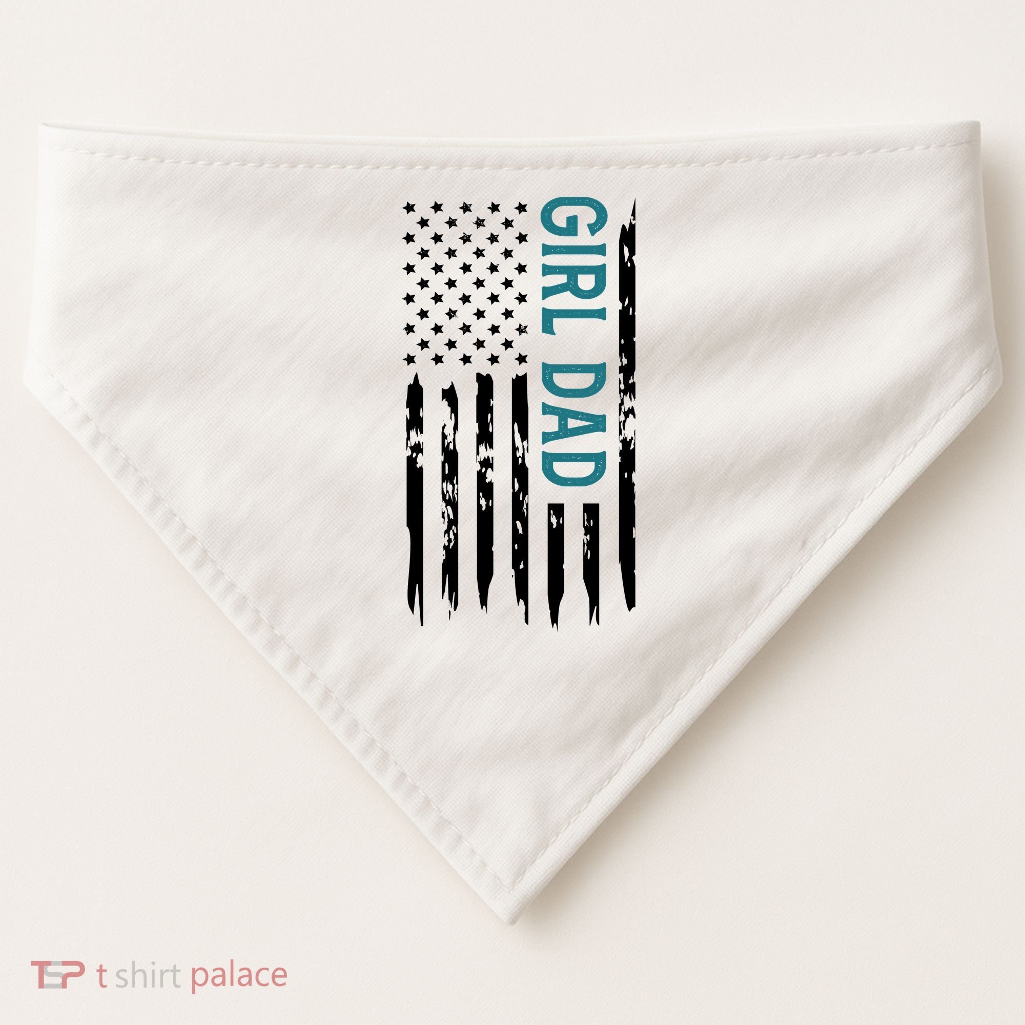 Girl Dad American Flag USA-Made Doggie Bandana