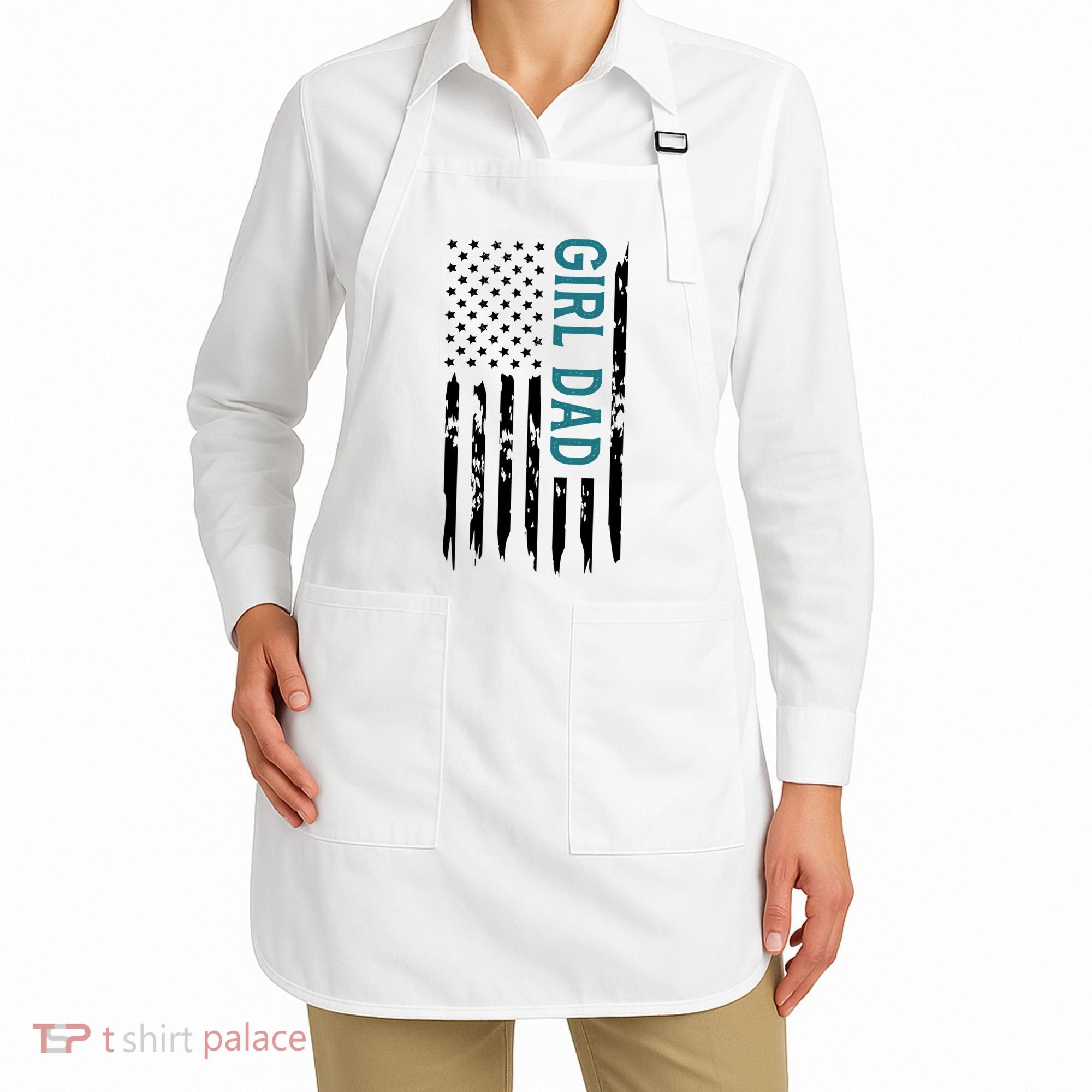 Girl Dad American Flag Apron