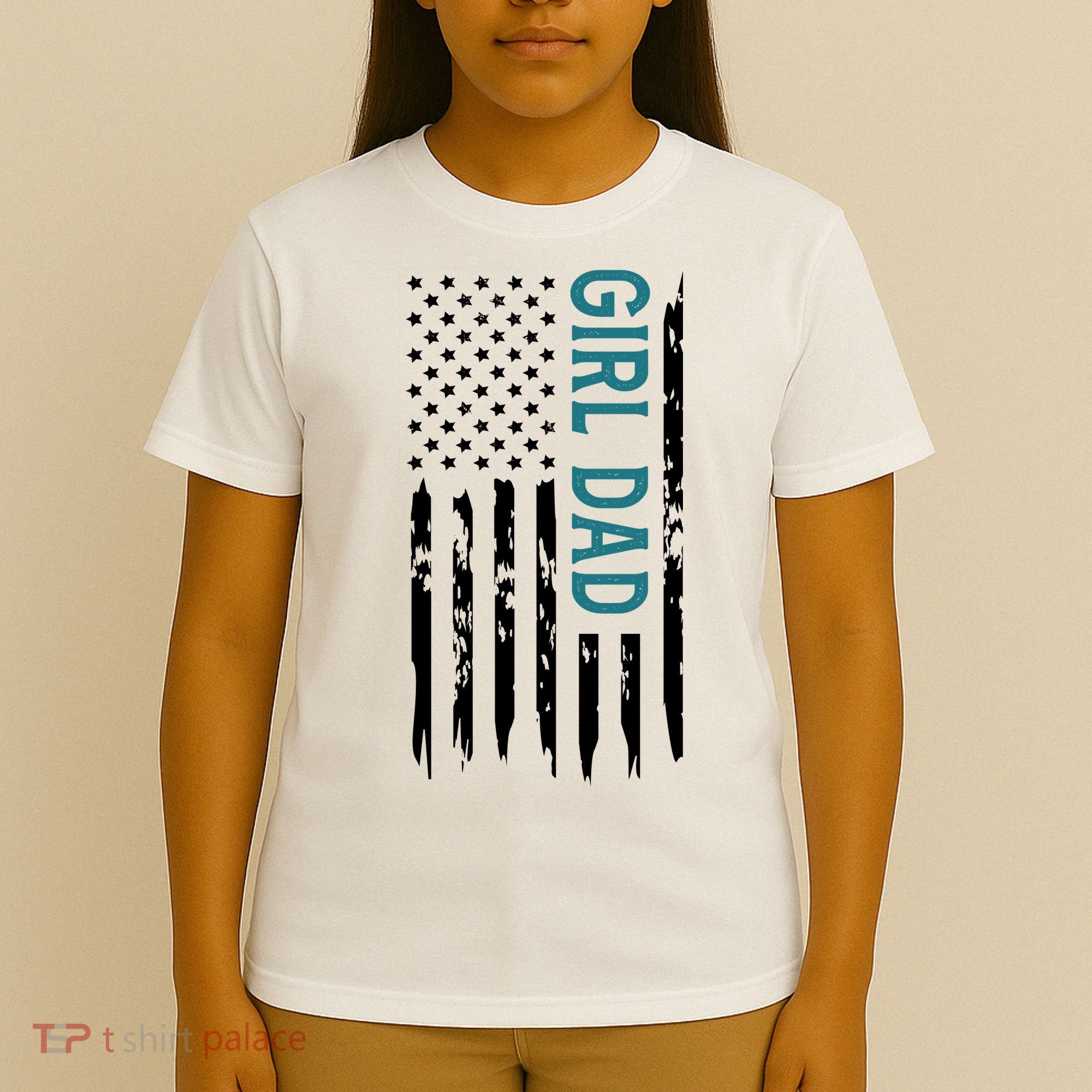Girl Dad American Flag T-Shirt