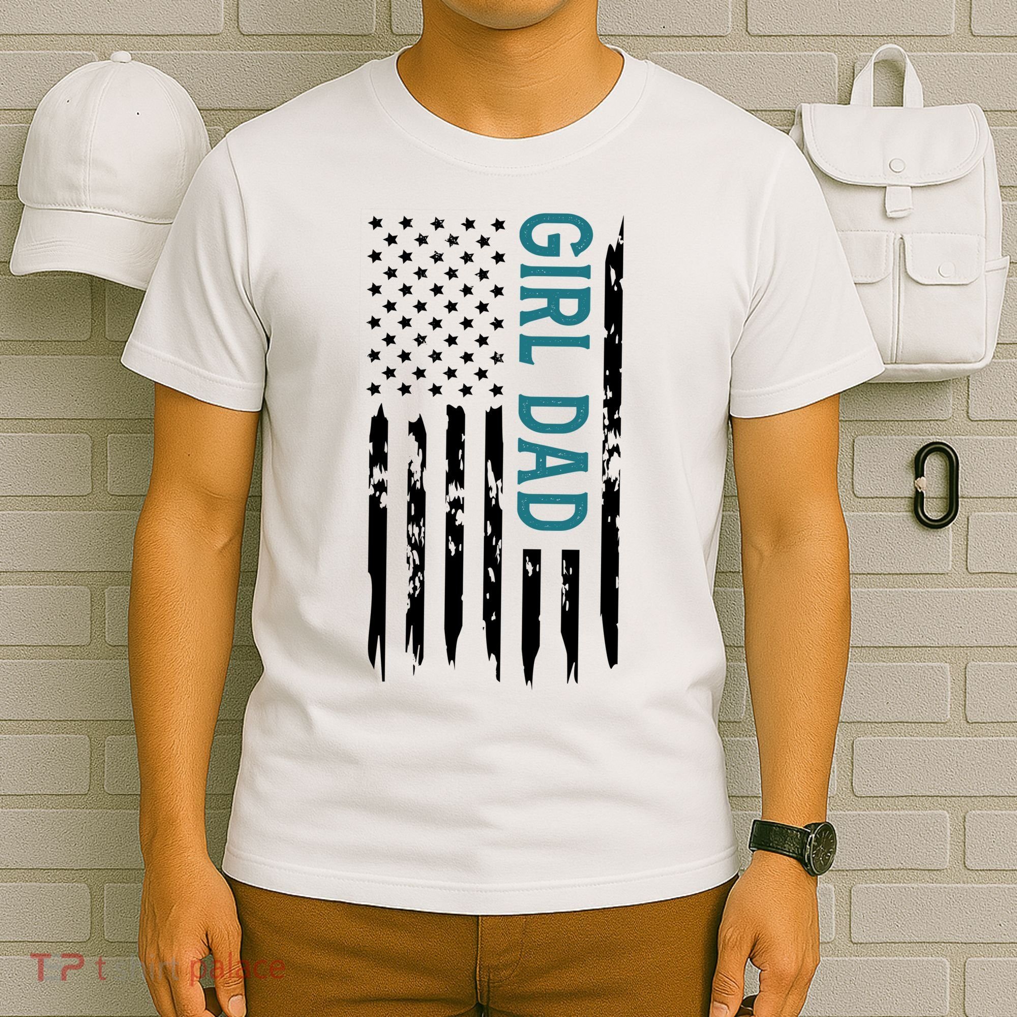 Girl Dad American Flag T-Shirt
