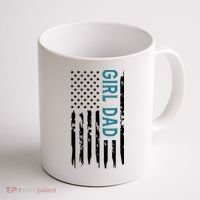 Girl Dad American Flag Coffee Mug thumb 1