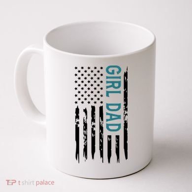 Girl Dad American Flag Coffee Mug