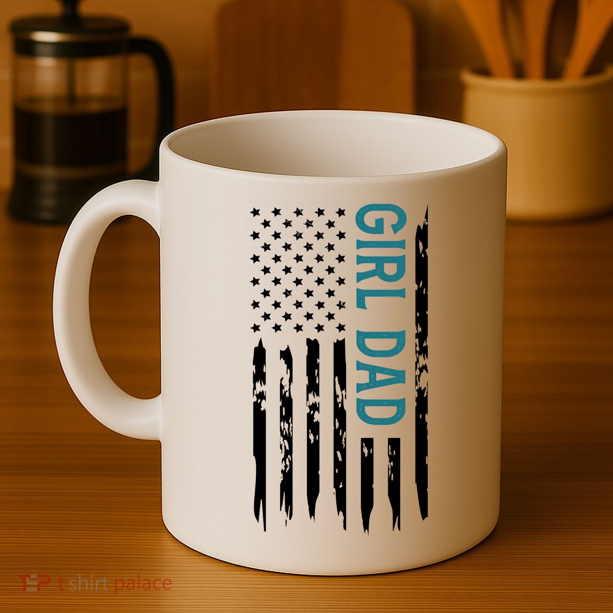 Girl Dad American Flag Coffee Mug