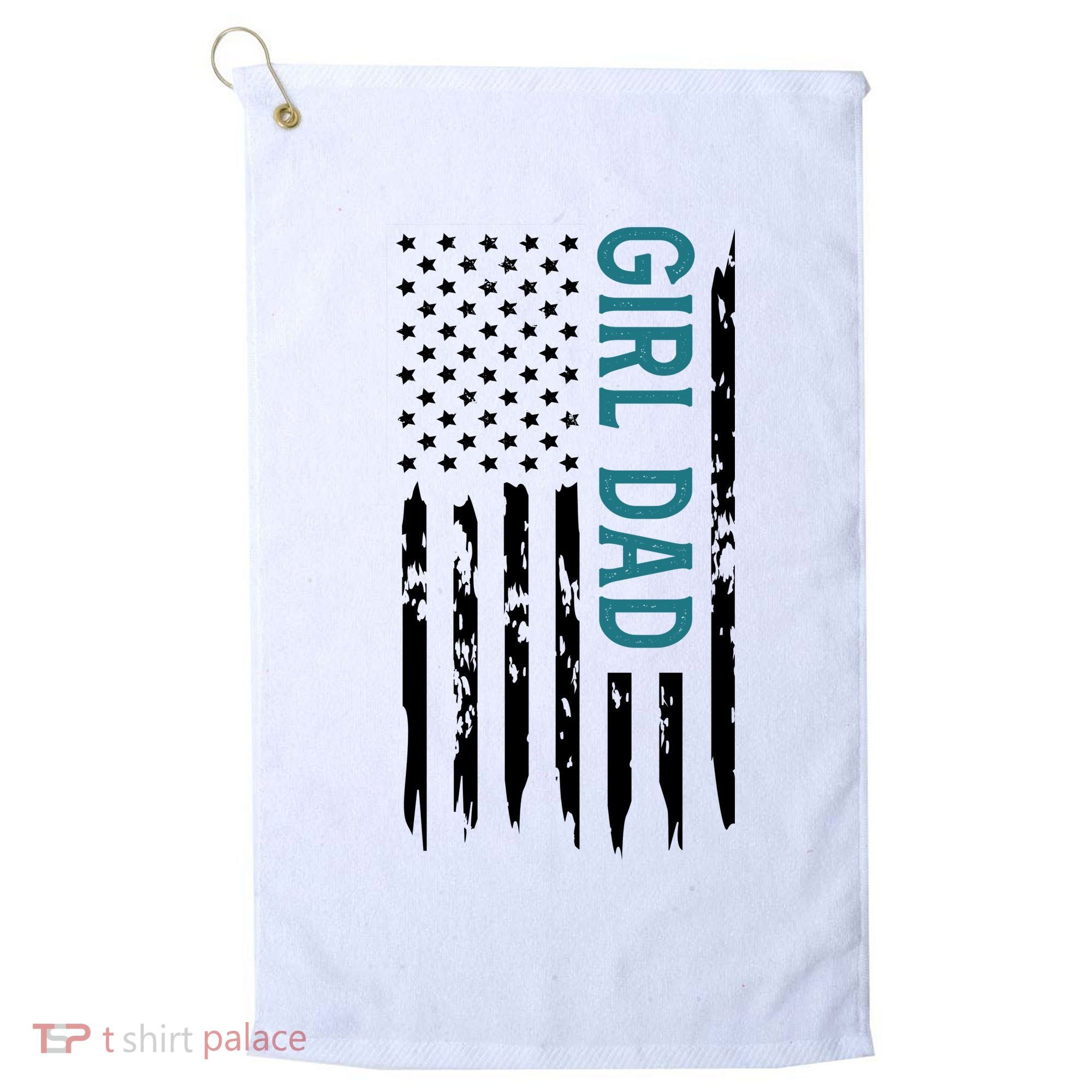 Girl Dad American Flag Golf Towel