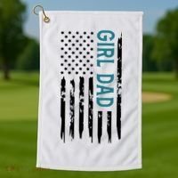 Girl Dad American Flag Golf Towel thumb 1