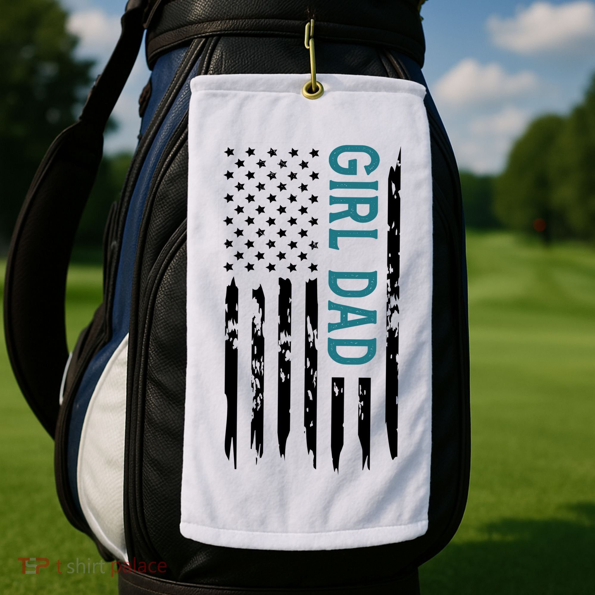 Girl Dad American Flag Golf Towel
