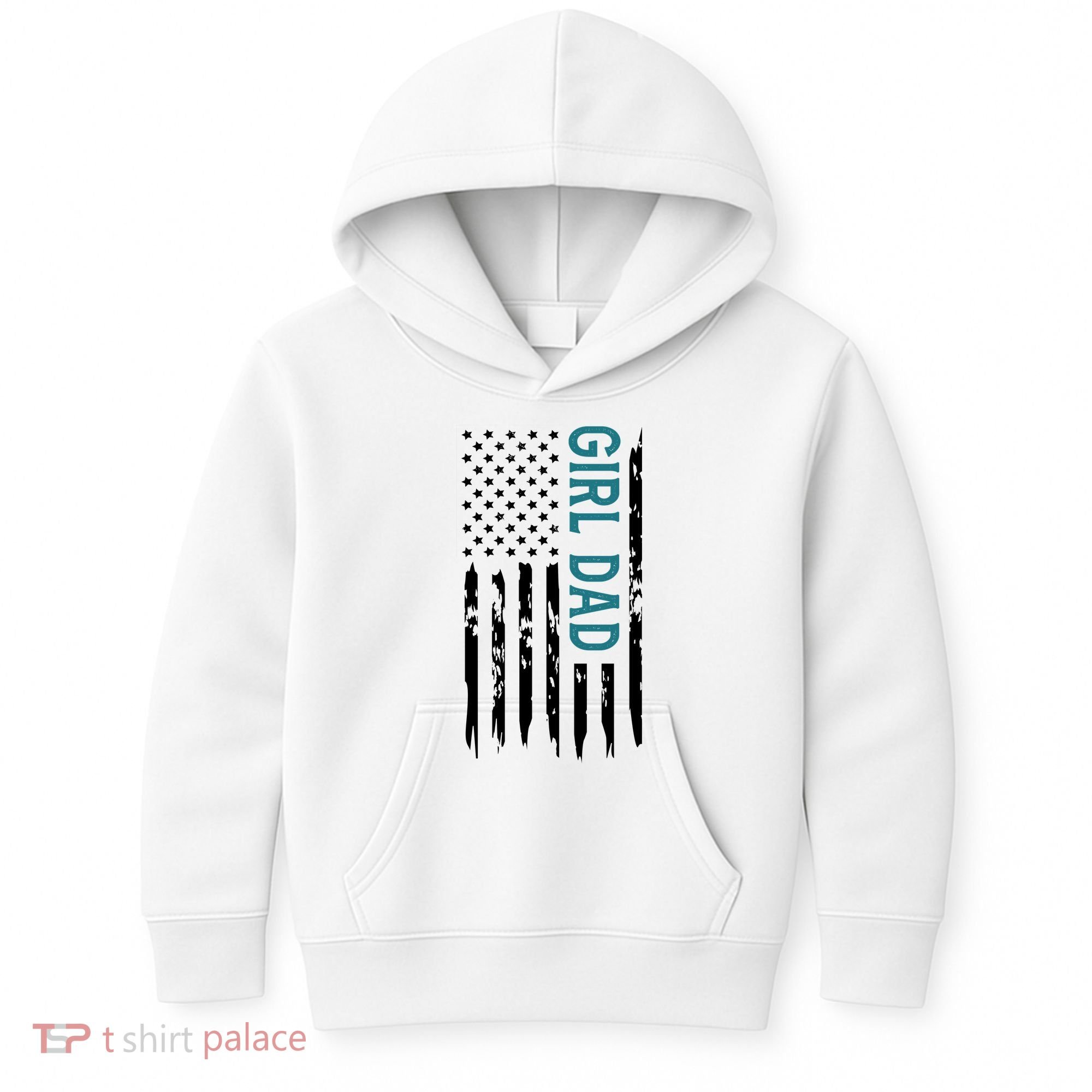 Girl Dad American Flag Kids Hoodie
