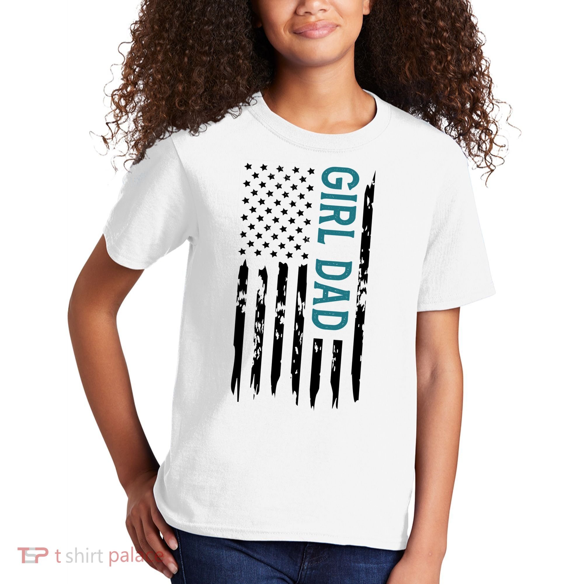 Girl Dad American Flag Kids T-Shirt