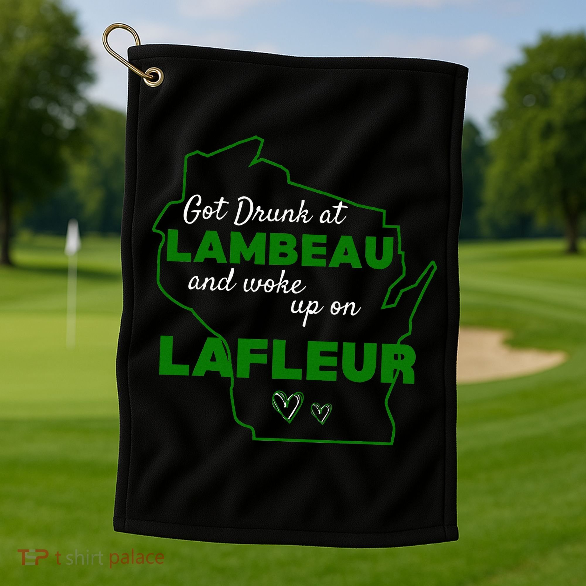 Got Drunk At Lambeau And Woke Up On Lafleur Fans Golf Towel