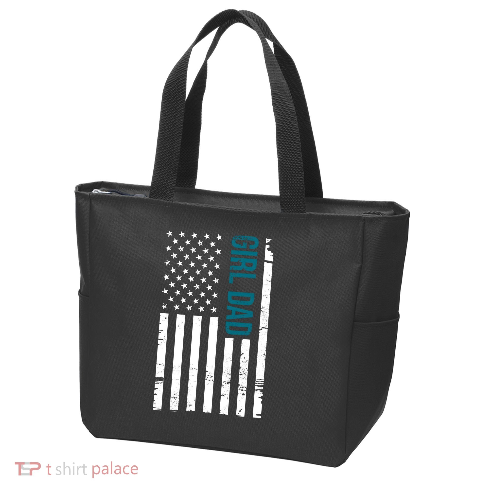 Girl Dad American Flag Tote Bag