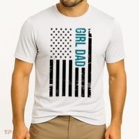 Girl Dad American Flag Cooling Performance Crew T-Shirt thumb 2
