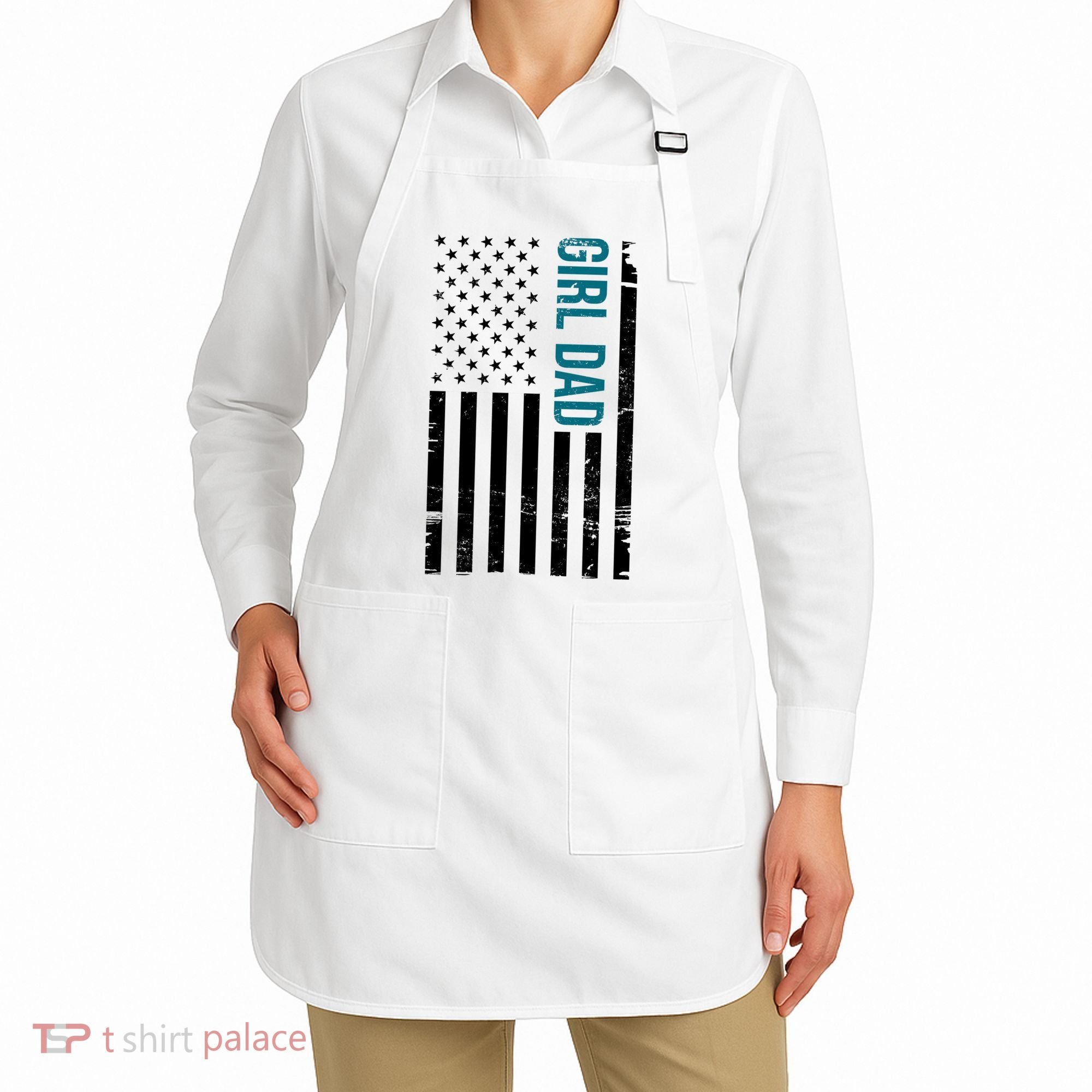 Girl Dad American Flag Apron