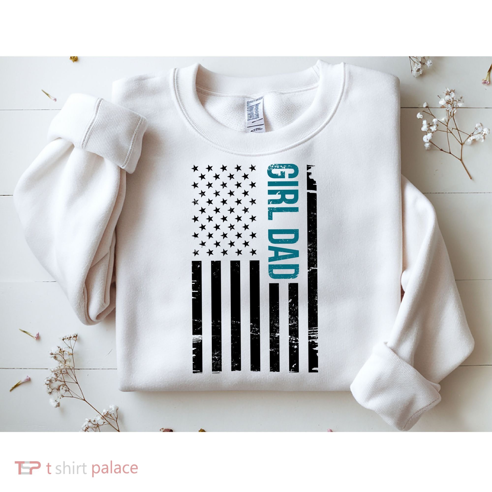 Girl Dad American Flag Sweatshirt