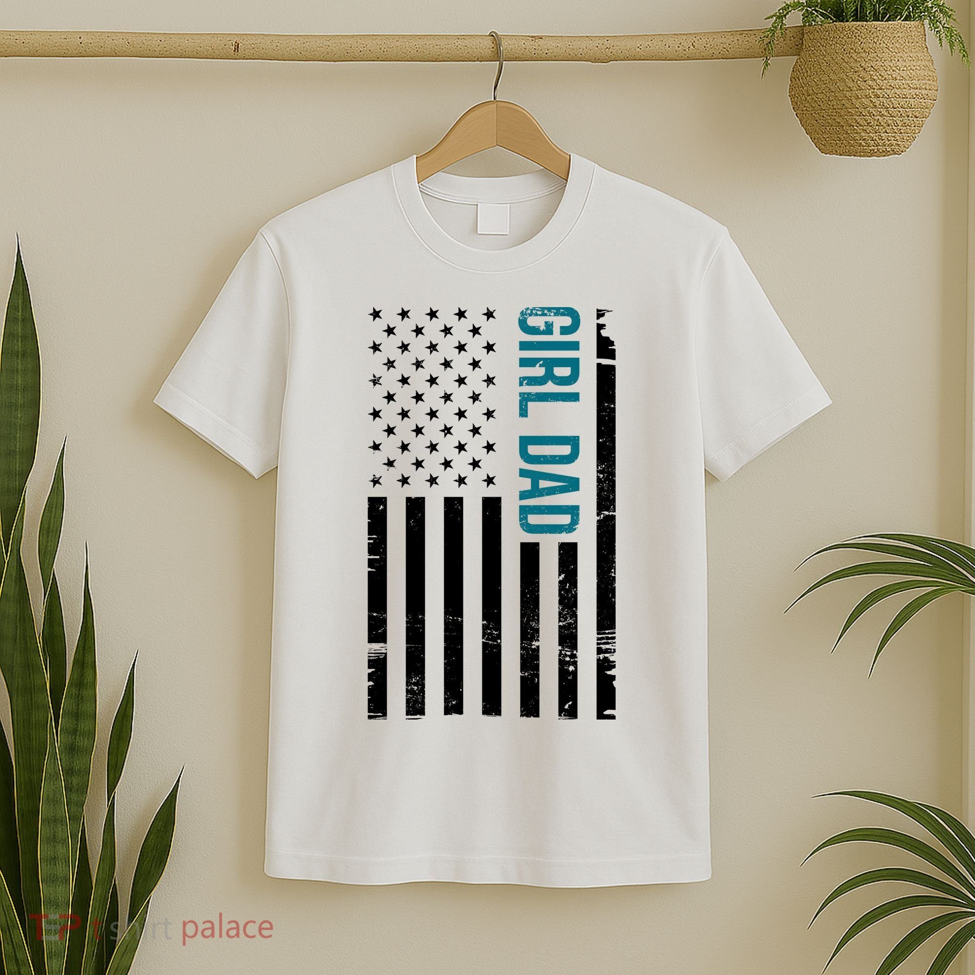 Girl Dad American Flag T-Shirt