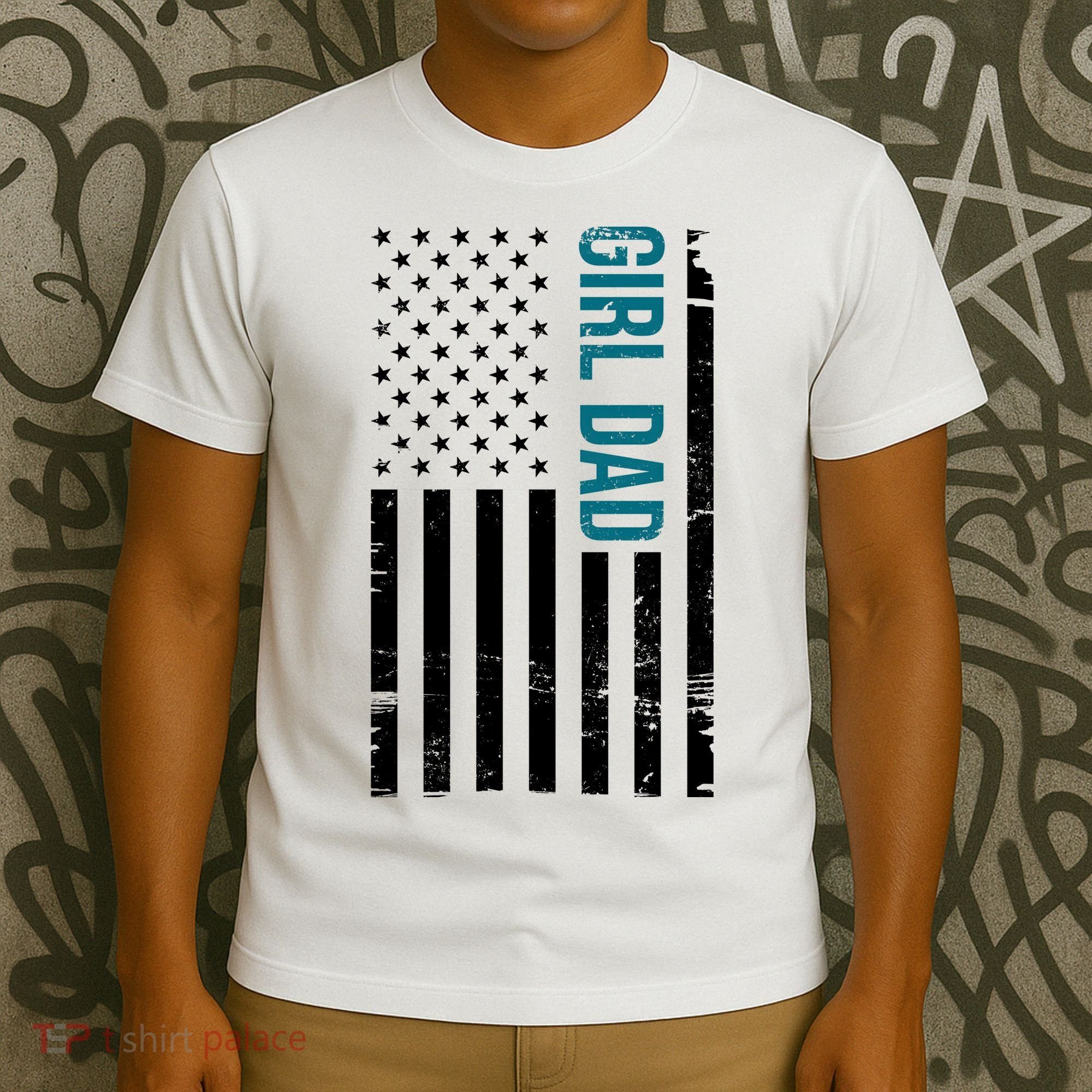 Girl Dad American Flag T-Shirt
