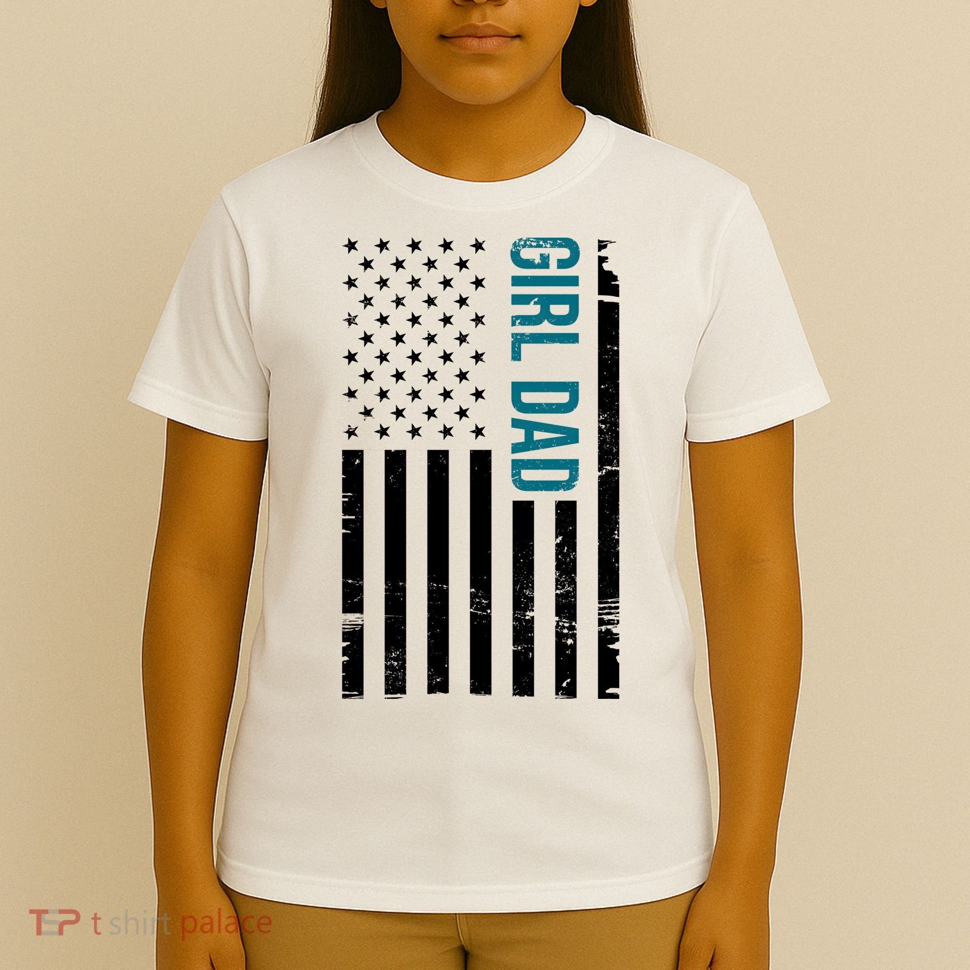Girl Dad American Flag T-Shirt