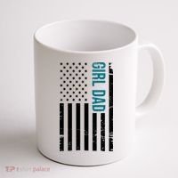 Girl Dad American Flag Coffee Mug thumb 1