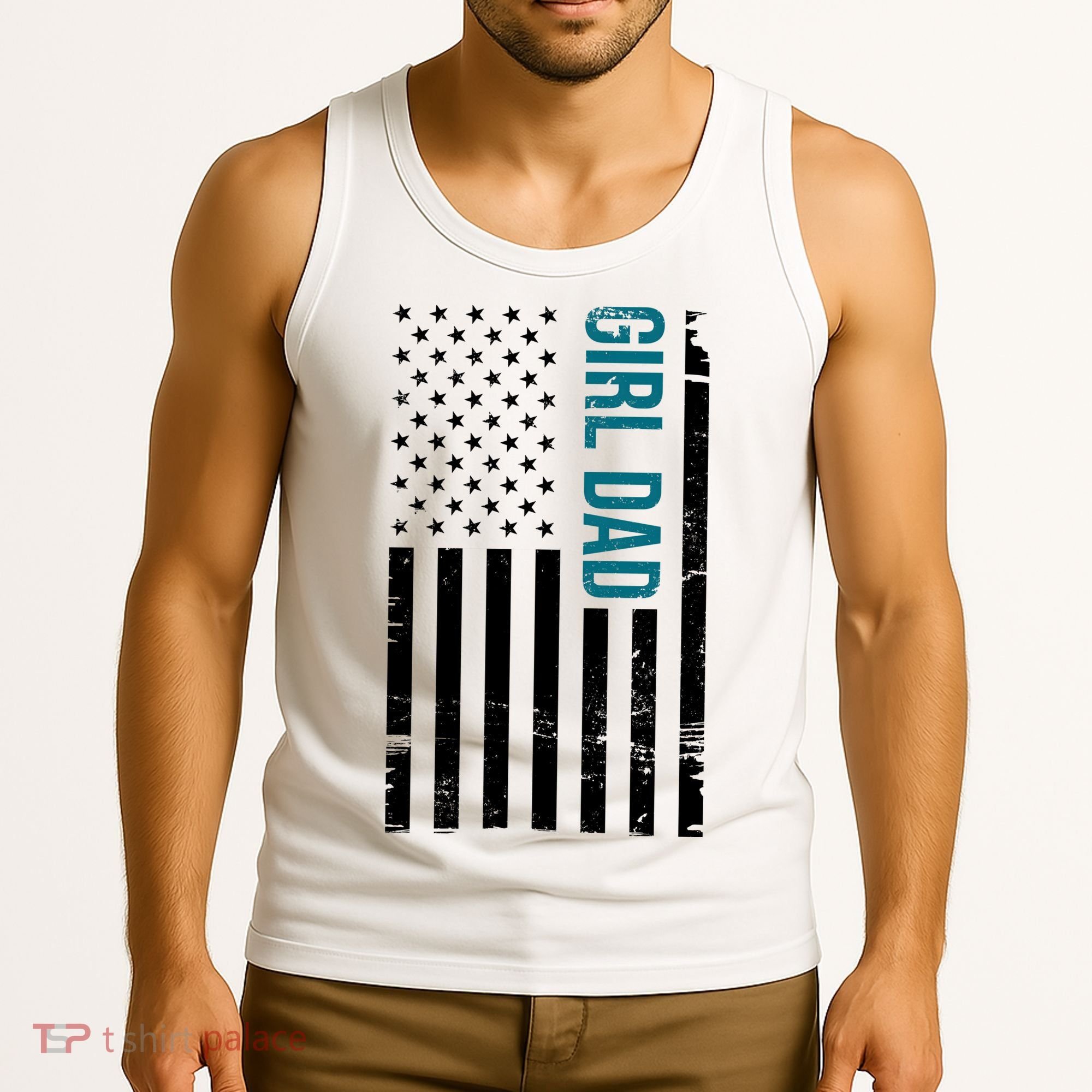 Girl Dad American Flag Tank Top