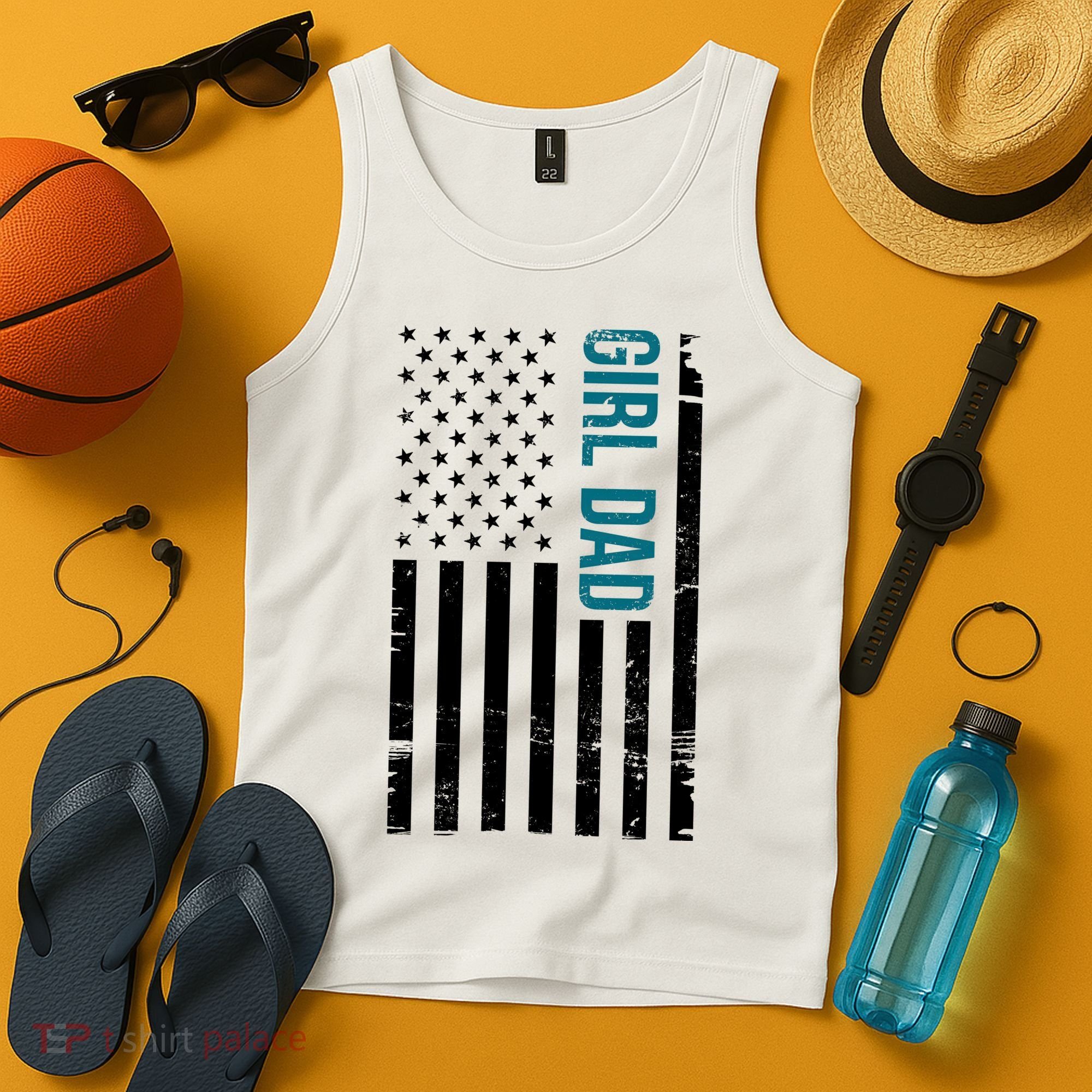 Girl Dad American Flag Tank Top