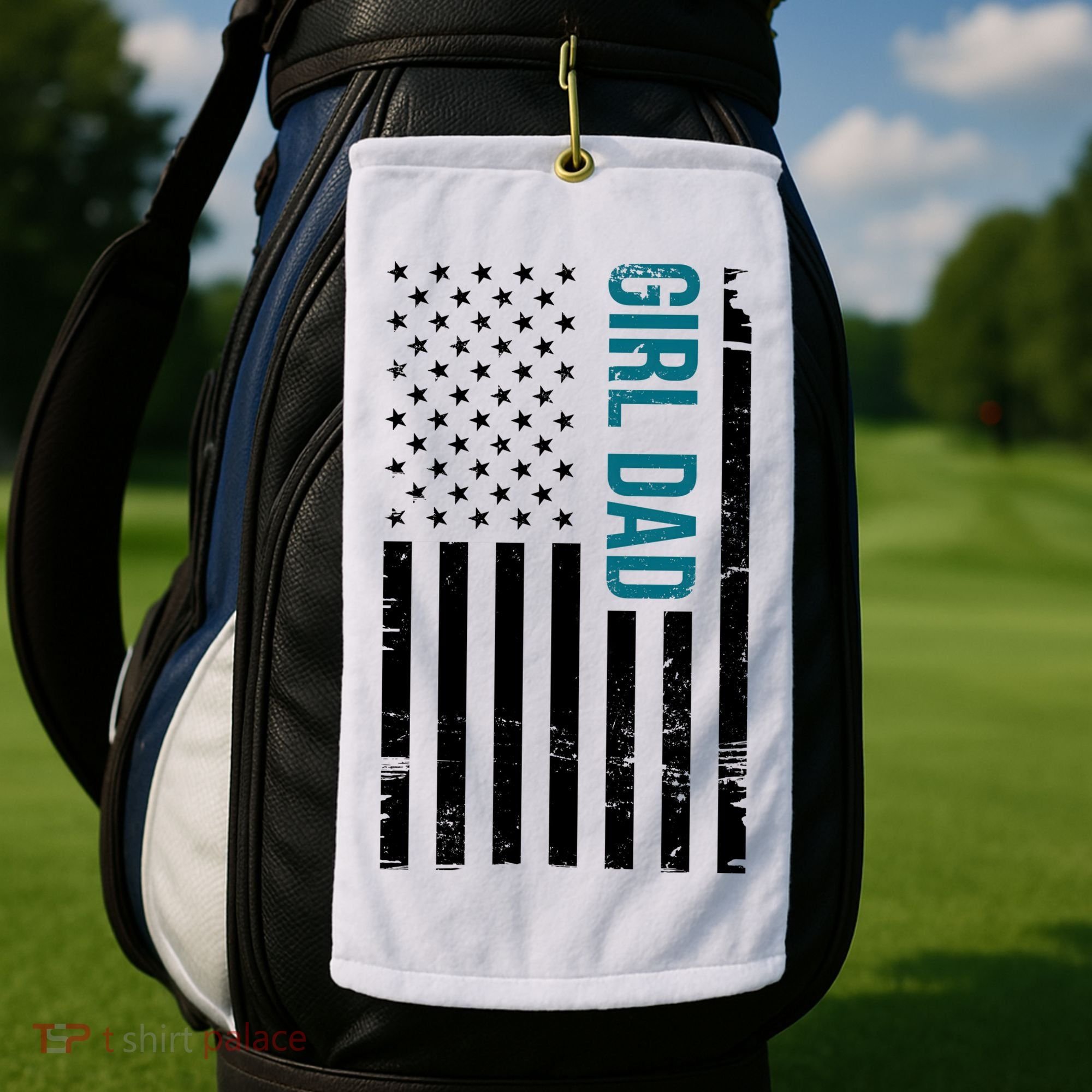 Girl Dad American Flag Golf Towel