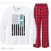 Girl Dad American Flag Kids Long Sleeve Plaid Pajama Set thumb 0