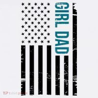 Girl Dad American Flag Kids Long Sleeve Plaid Pajama Set thumb 2