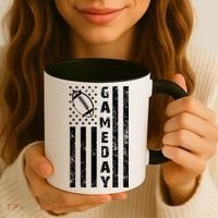 Game Day American Flag Football Lover Coffee Mug thumb 3