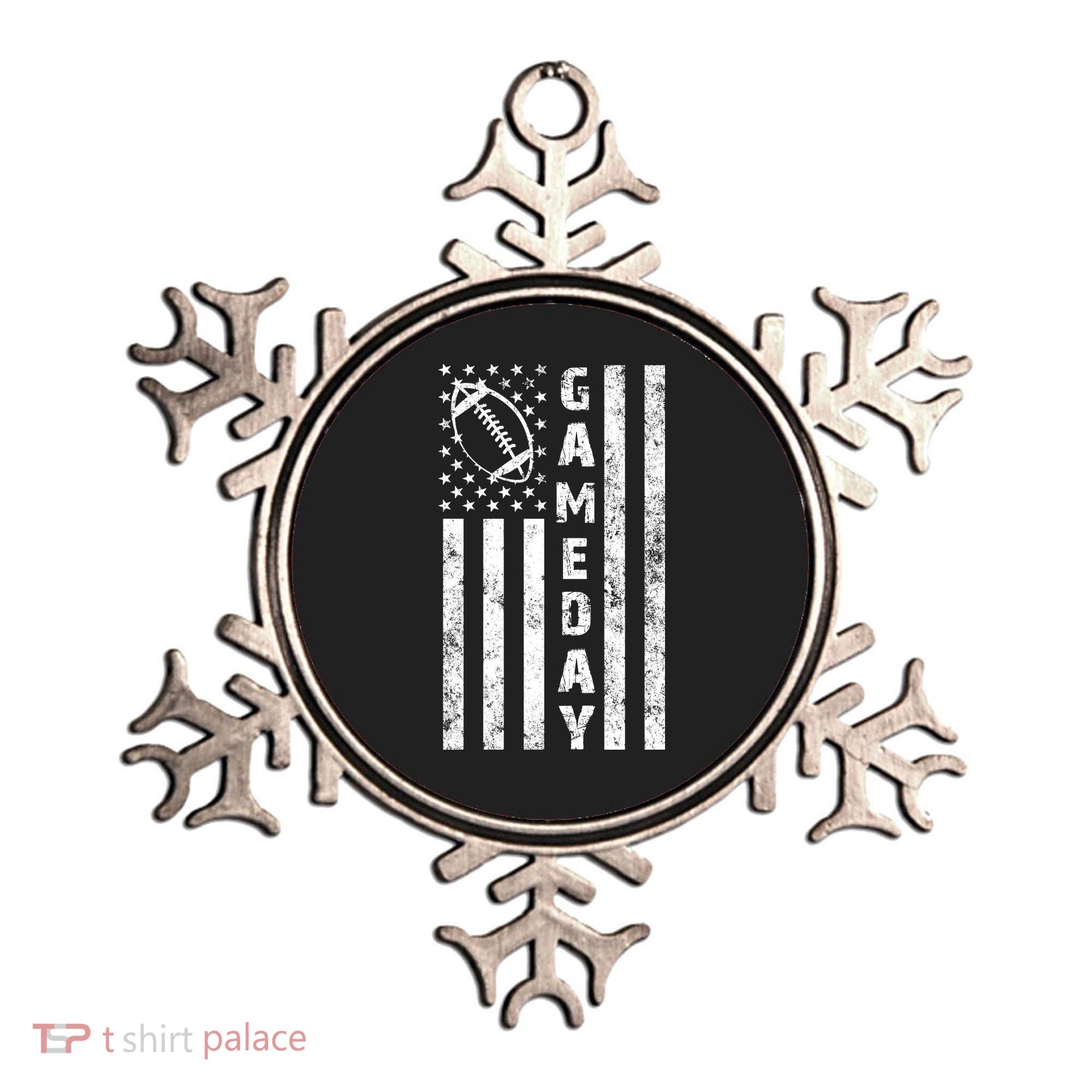 Game Day American Flag Football Lover Ornament