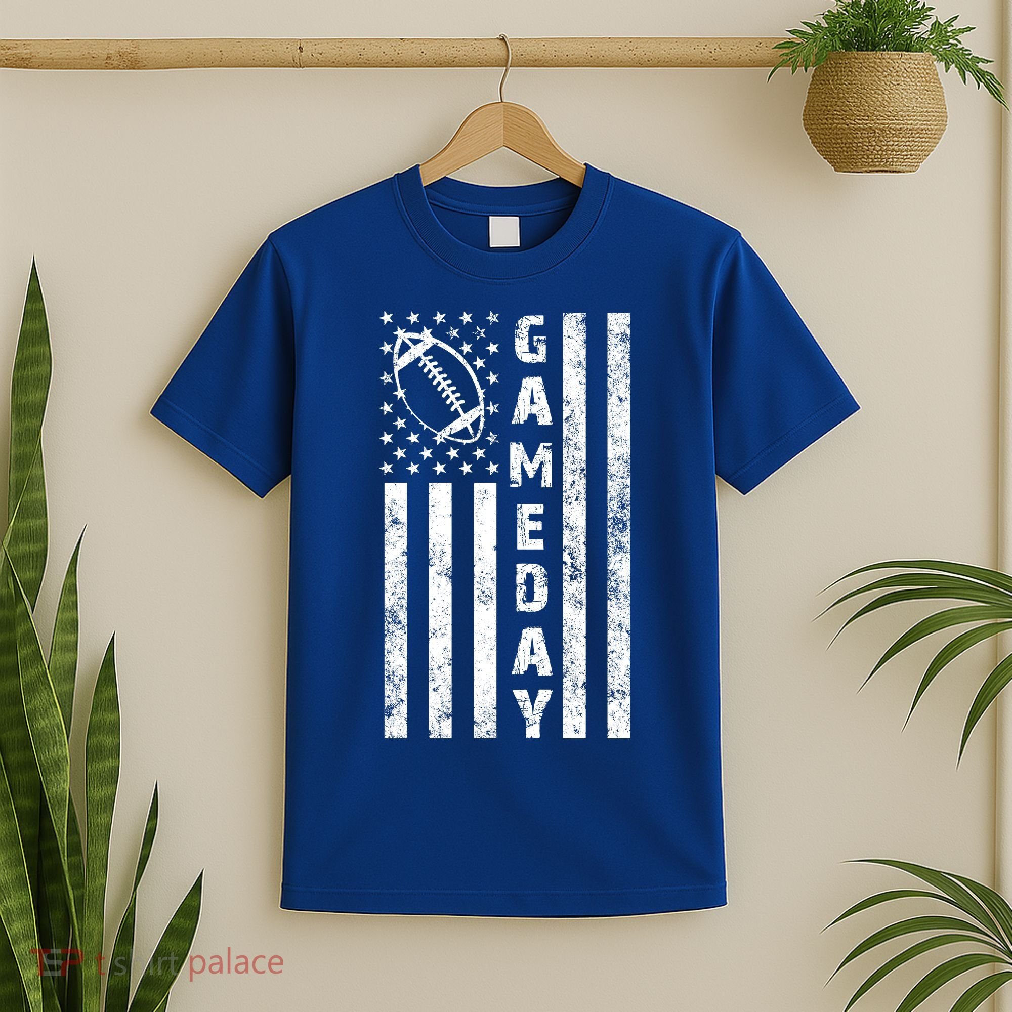 Game Day American Flag Football Lover T-Shirt