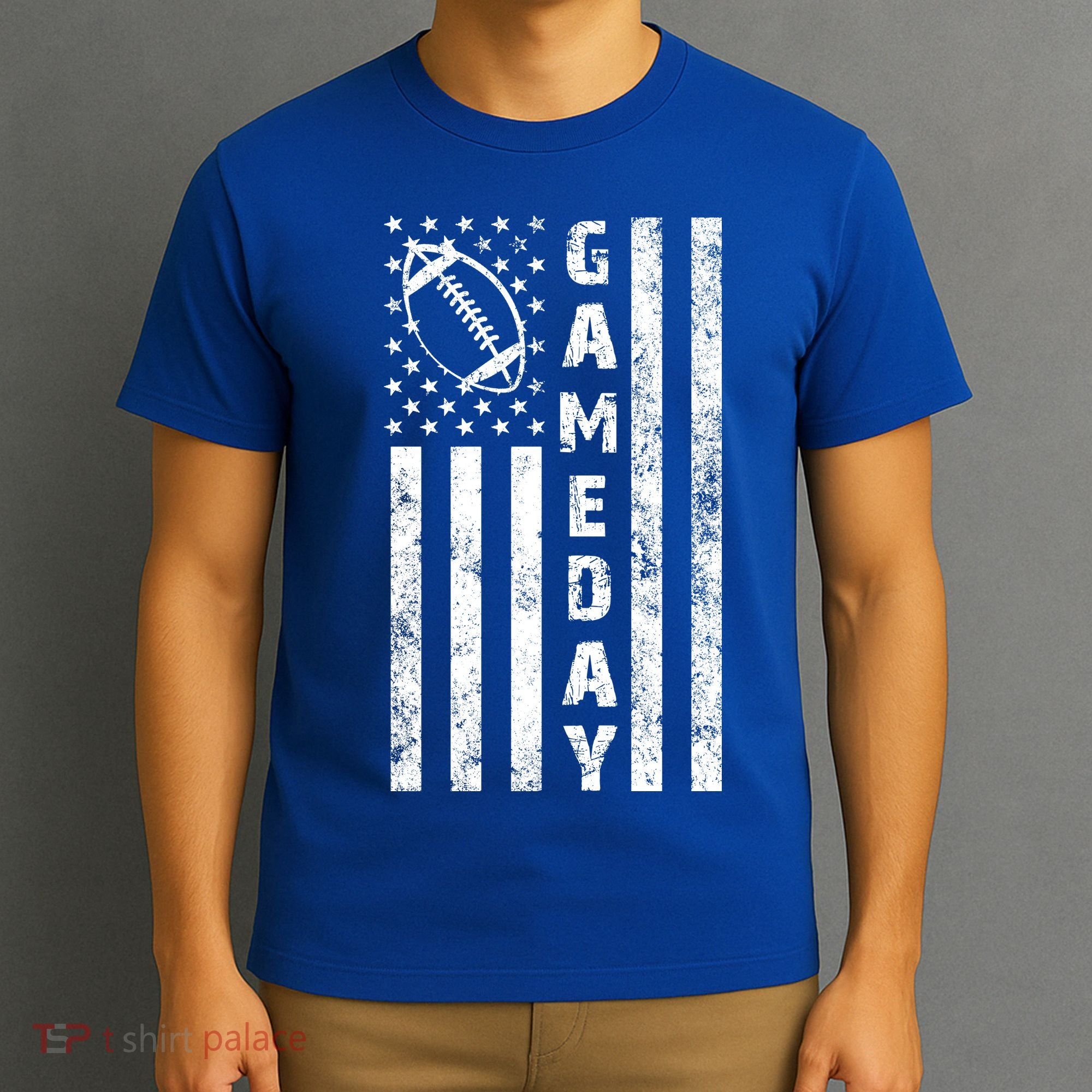 Game Day American Flag Football Lover T-Shirt