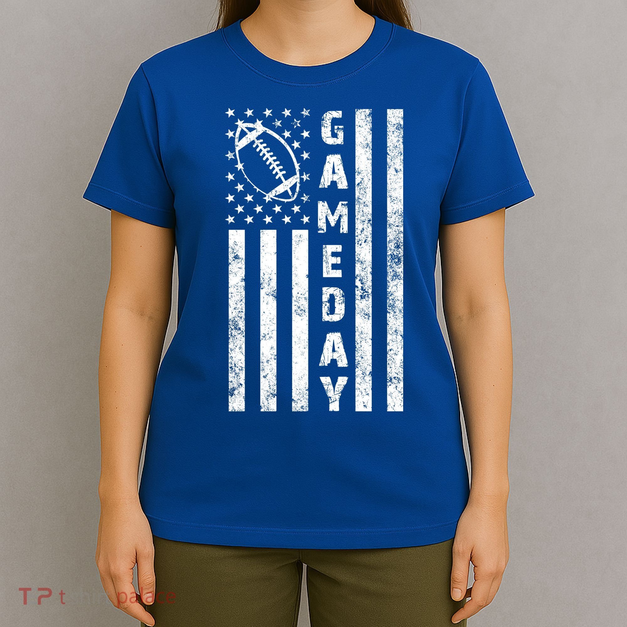 Game Day American Flag Football Lover T-Shirt