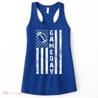 Game Day American Flag Football Lover Women's Tank Top thumb 0