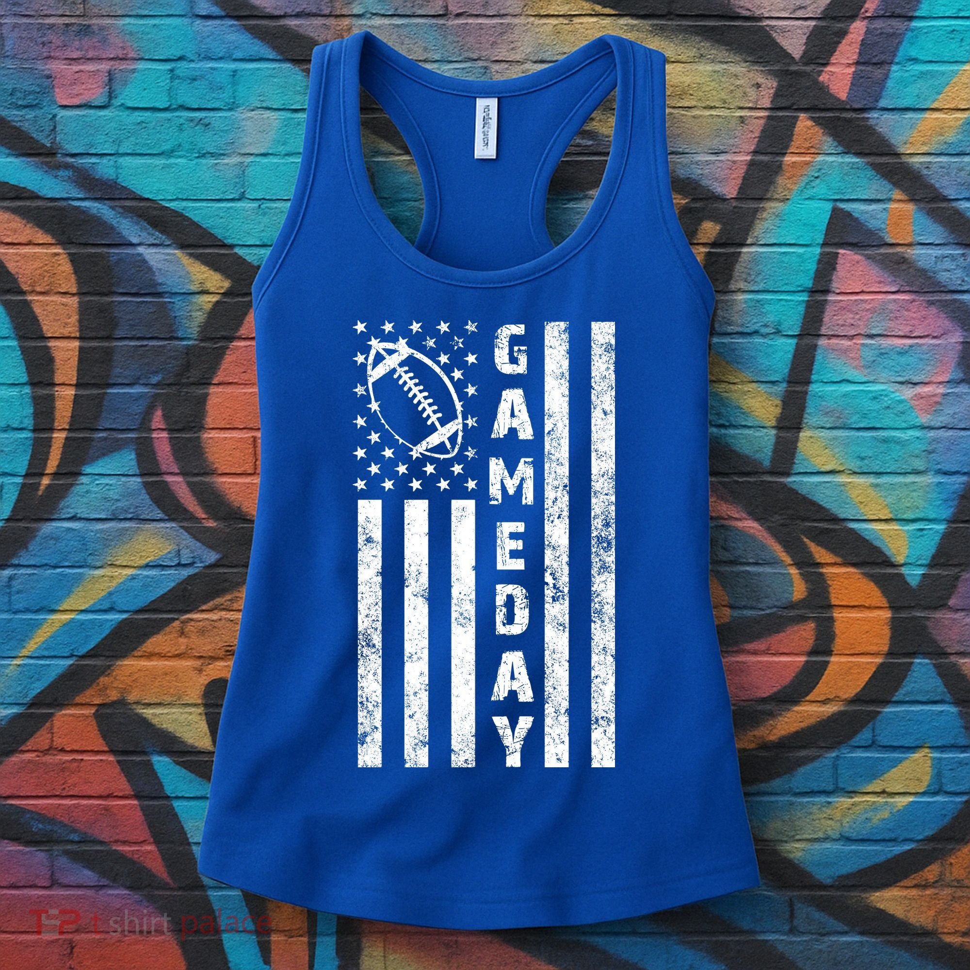 Game Day American Flag Football Lover Women's Tank Top