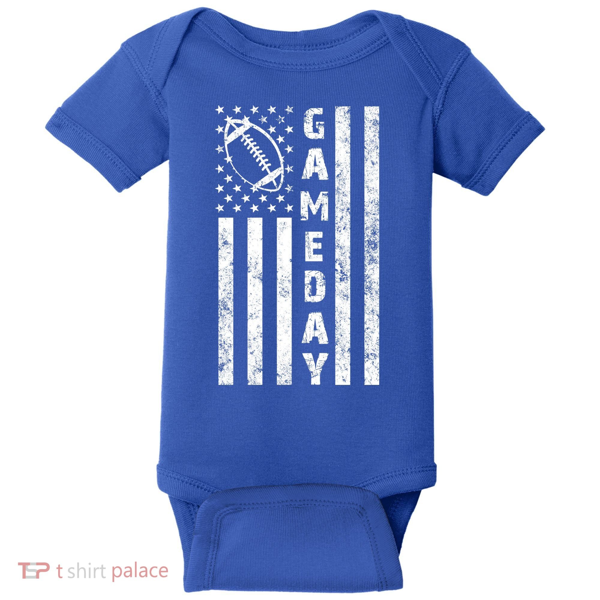 Game Day American Flag Football Lover Baby Bodysuit