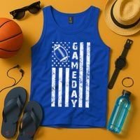 Game Day American Flag Football Lover Tank Top thumb 4