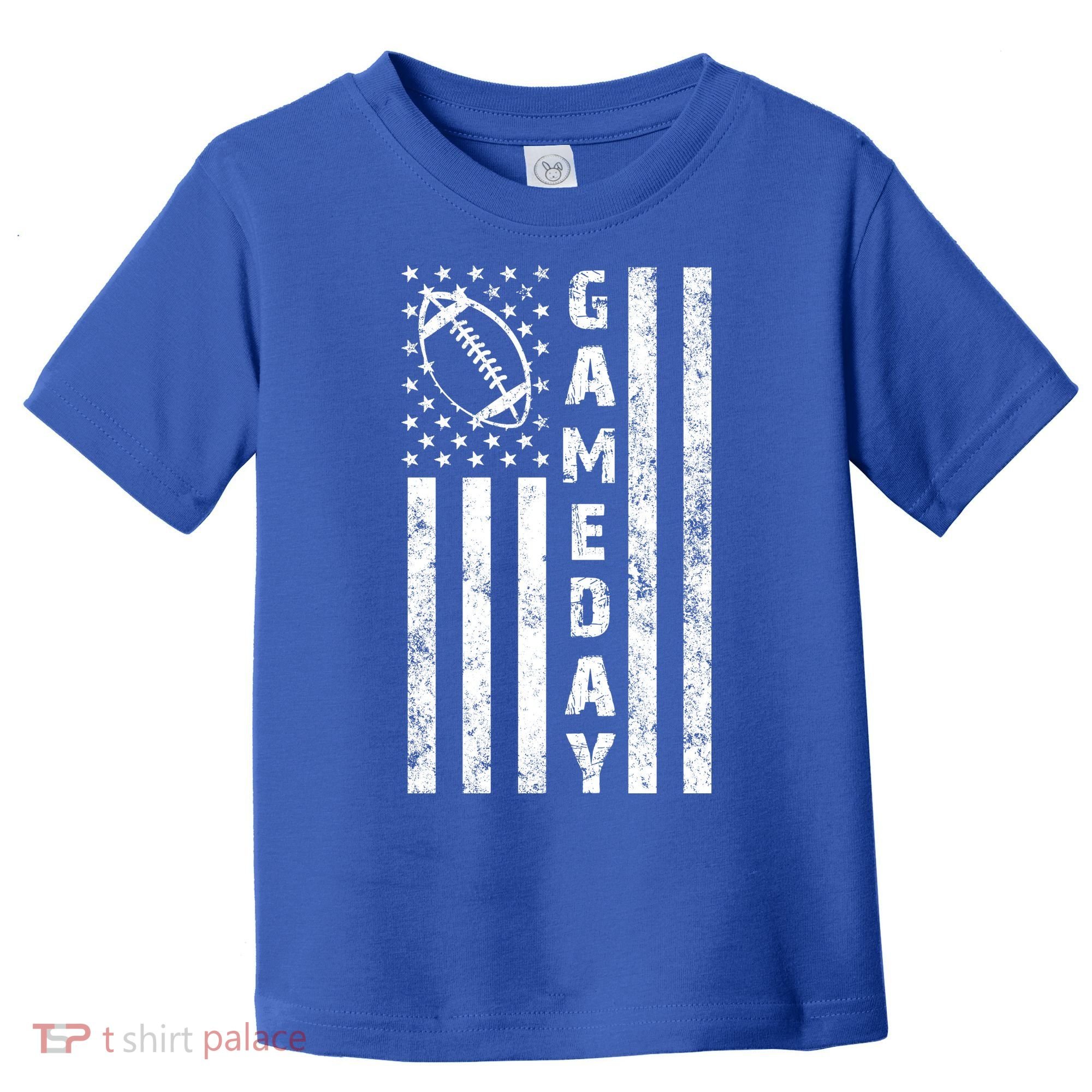 Game Day American Flag Football Lover Toddler T-Shirt