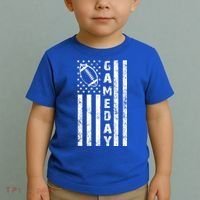 Game Day American Flag Football Lover Toddler T-Shirt thumb 2