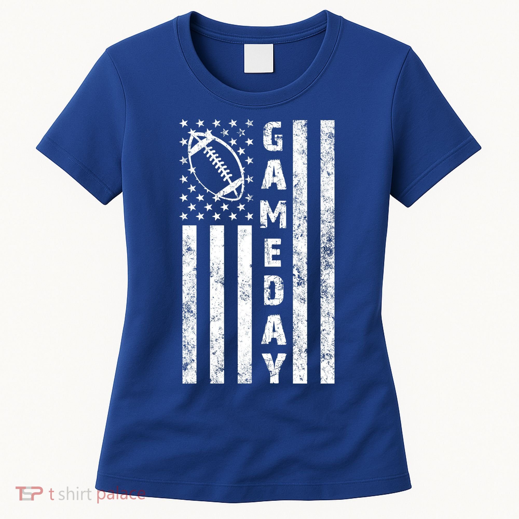 Game Day American Flag Football Lover Women's T-Shirt
